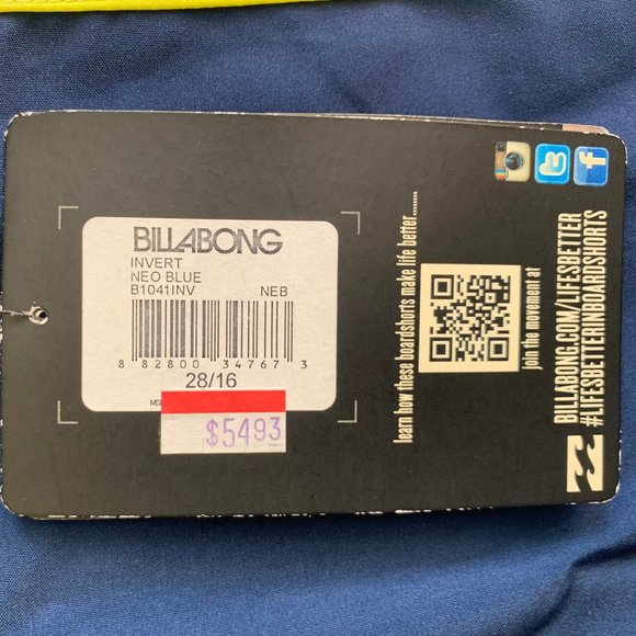 NWT BILLABONG Platinum PX2 Blue Swim Board Short 28/16 - Picture 2 of 9
